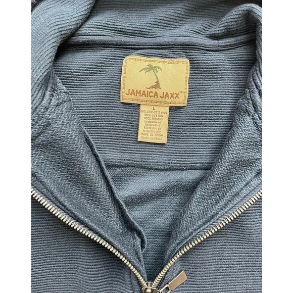 Jamaica Jaxx Quarter Zip Pullover Sweater Silk Blend Classic Golf Casual Sz L - Picture 5 of 12